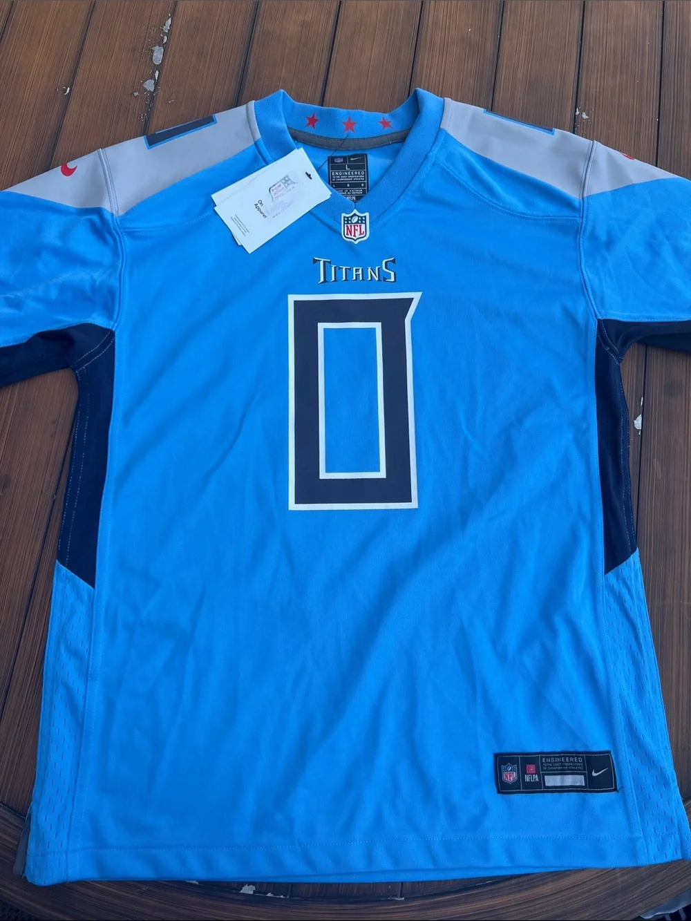 Youth L-Nike Tennessee Titans Sky Blue Football Jersey with Navy Accents